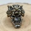Tiger Hat Orc Skull Head Sculpture Outdoor Knife Beads EDC Lanyard Key Chains Pendants Brass DIY Umbrella Rope Bracelets Charms Accessories