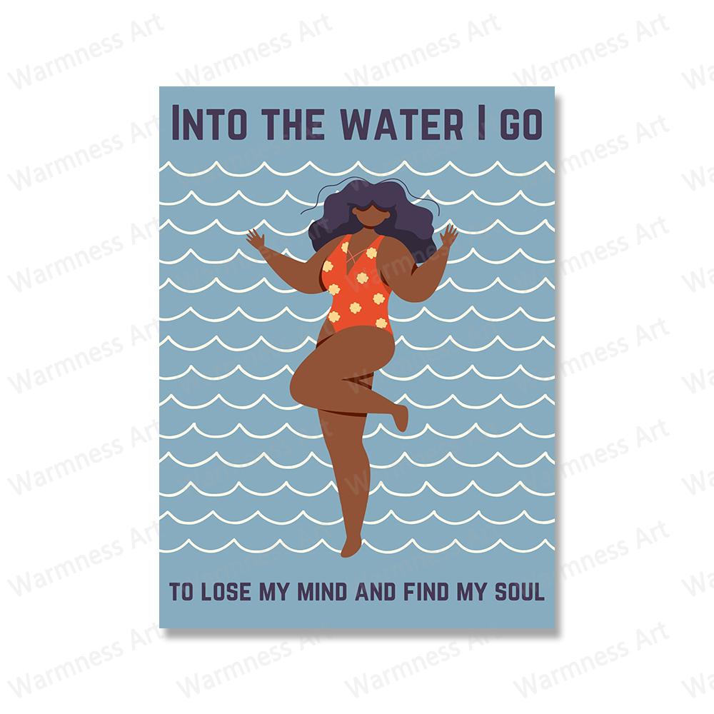 Минималистские плакаты для плавания, абстрактные картины на холсте, принты с цитатами «Lose My Mind», настенные художественные картины для декора гостиной