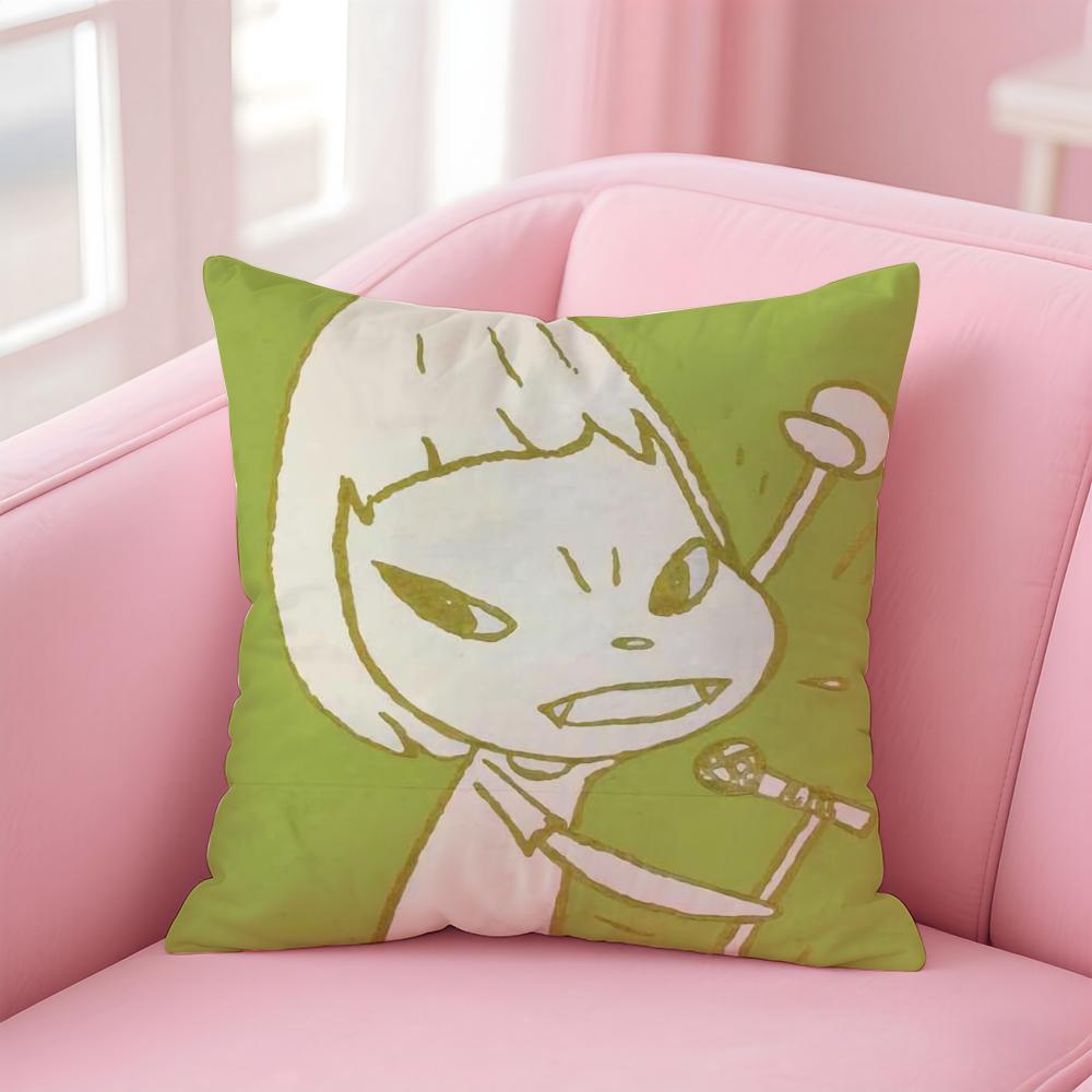 artist cute YYoshitomo NNara Cushion Cover Pillow Case Soft Friendly Fabric Concealed Zipper