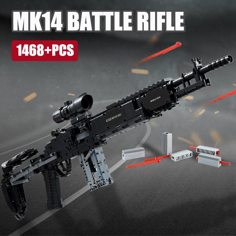 Военная винтовка MK14, боевая винтовка, армейская снайперская винтовка M24, набор строительных блоков, наборы кирпичиков оружия, игрушки для детей, мальчиков, подарки
