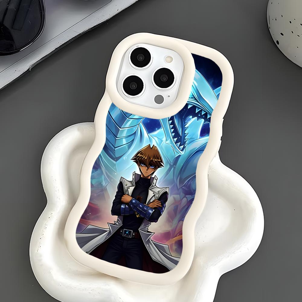 Yugioh Seto Kaiba Phone Case for iPhone 17 16 15 14 13 12 11 Air Pro Max Plus White Soft TPU Wavy Edge Cover