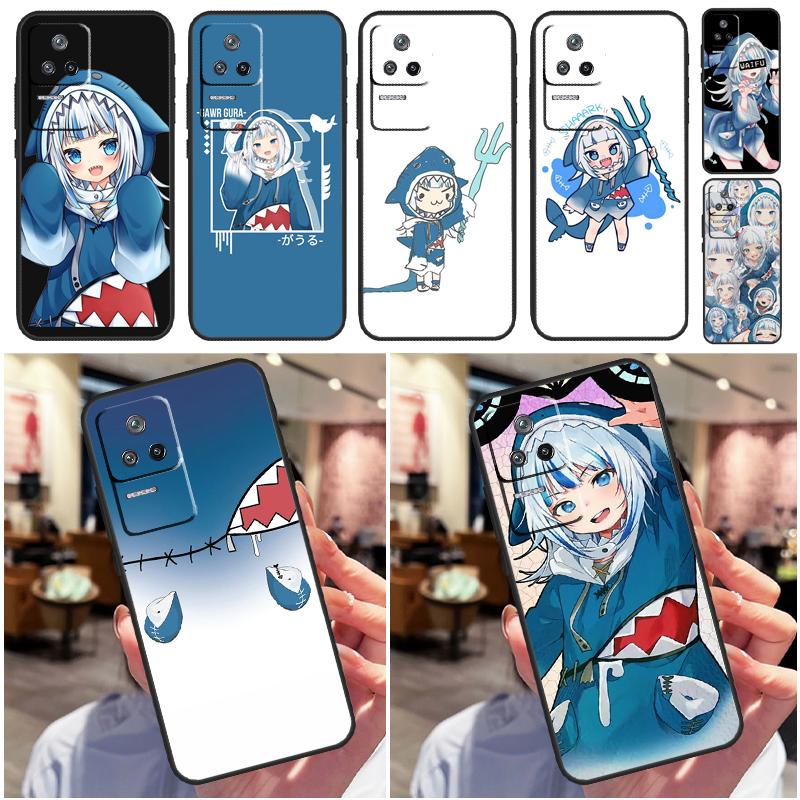 Anime Hololive Gawr Gura Case For Xiaomi 13 14 15 Ultra 11T 12T 13T 14T Pro POCO X7 Pro X3 X5 X6 F5 F6 M6 Pro Coque
