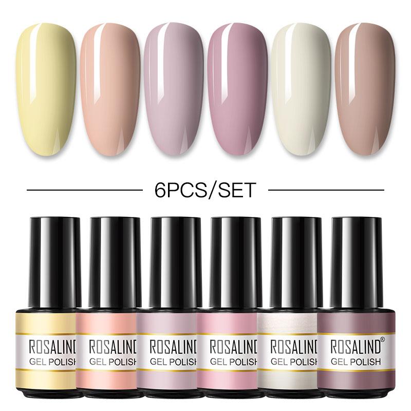 ROSALIND Профессиональный маникюрный набор с лампой для ногтей, набор гель-лаков для ногтей, полный набор инструментов для дизайна ногтей, светодиодная/УФ-лампа