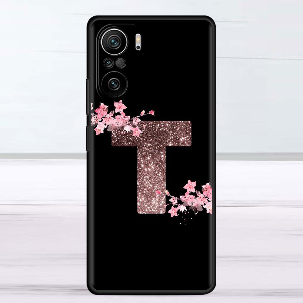 Розовый модный чехол с цветочной буквой MN для Xiaomi Redmi Note 11 10 Pro 12 9S 9 8 9C 9A K40 10C 8T 9T, силиконовый чехол для телефона