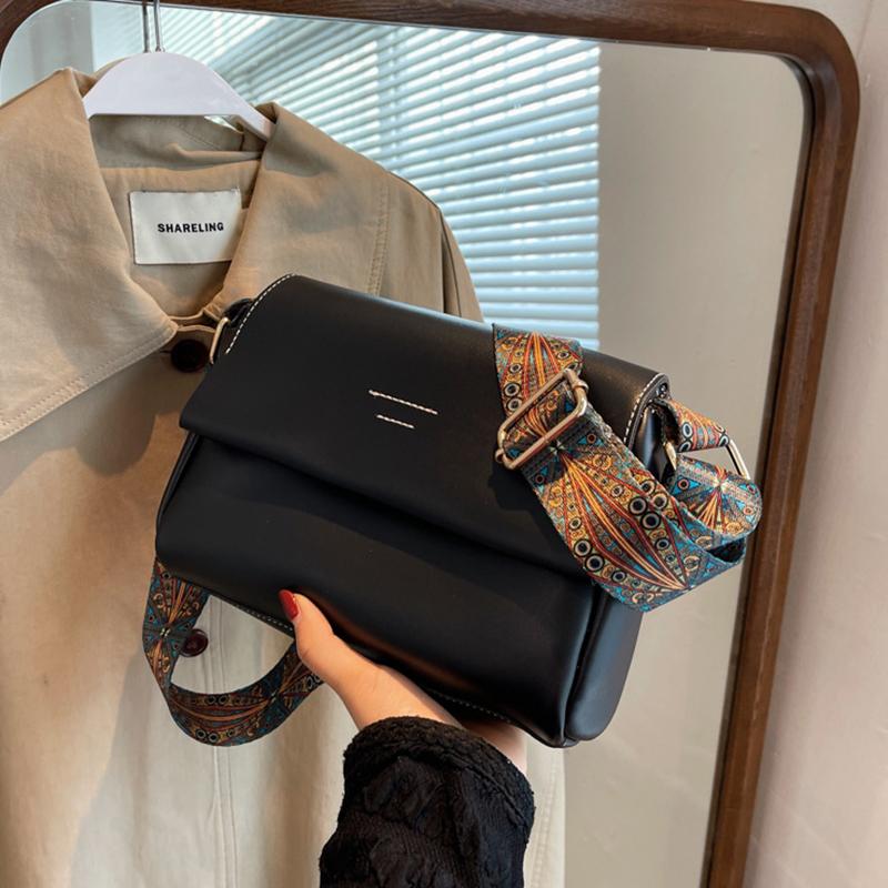 Yogodlns Винтажная сумка, женская новая высококачественная сумка на плечо, простая и универсальная, с широким ремнем, однотонная сумка через плечо, маленькая квадратная сумка