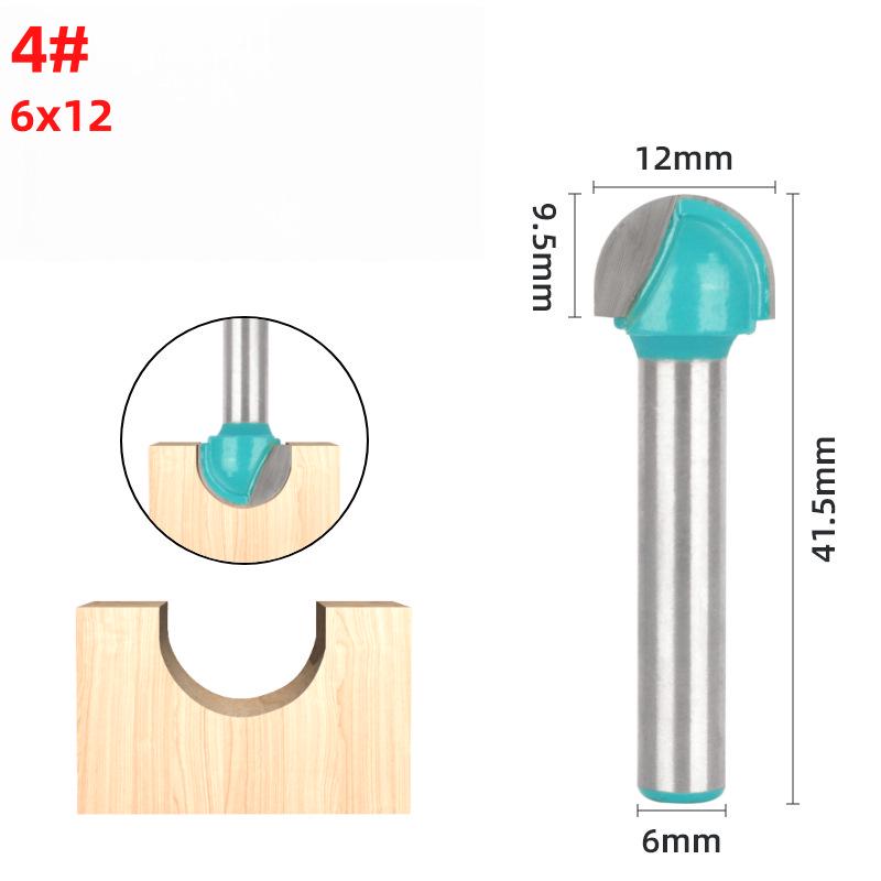 Set of 6 Round-Bottomed Woodworking Tools: Lace Knife, Round-Head Knife, Semi-Circular Relief Knife, Ball-Head Knife for Computer Engraving.