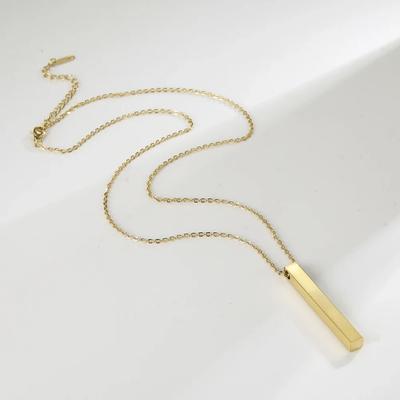 Колье Joyeria Acero Inoxidable Mujer Square Bar Necklace из нержавеющей стали с подвеской в виде четырех сторон, чокер-украшение.