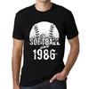 Men’s Vintage Tee Shirt Graphic T Shirt Softball Since 1986 Deep Black