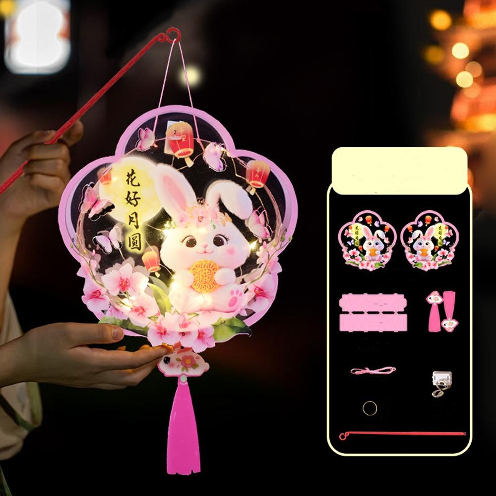 Милый китайский фонарик-кролик, портативный антикварный фонарик, ручной бумажный фонарик, Фестиваль середины осени
