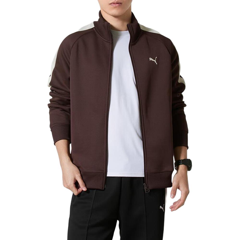 Puma T7 Fw25 Вязаная куртка с воротником-стойкой, спортивная куртка на молнии с длинным рукавом, мужские куртки 631858-31