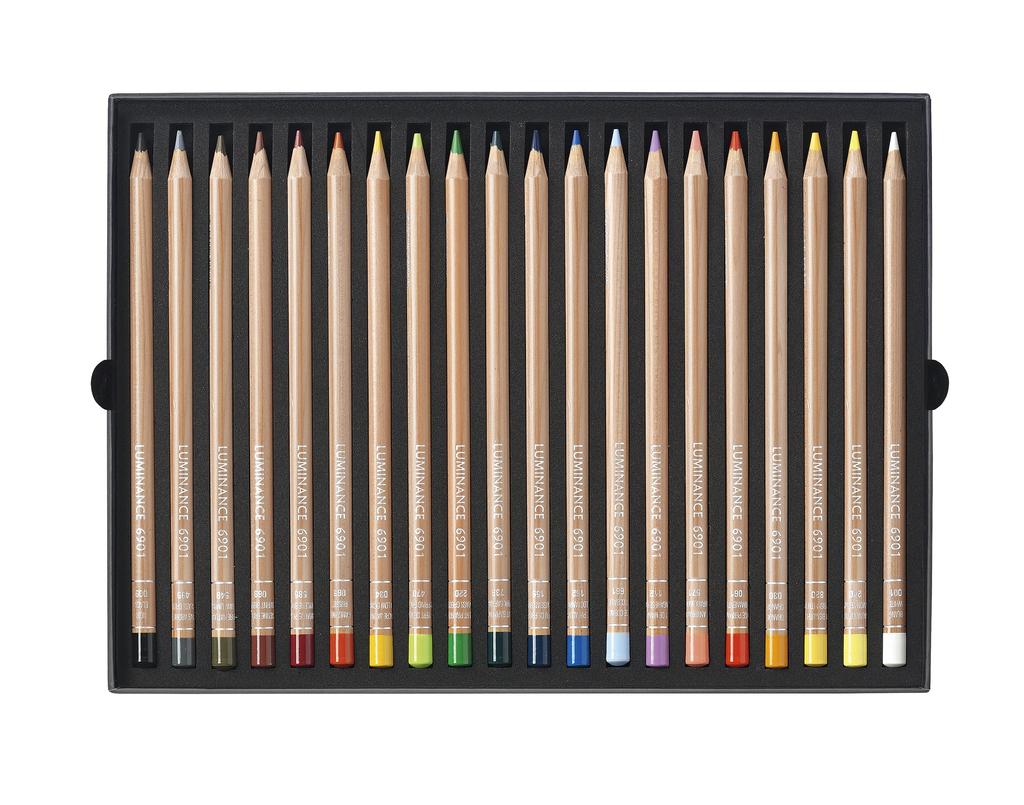 Karan Dash Luminance 6901 Colored Pencils Paper Box Oil-Based 720, 20-Color Set,