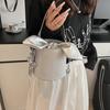 2025 Simple Shoulder Bag Commuter Texture Foreign Style New Bow Messenger Bag Korean Version Simple Portable Bucket Bag