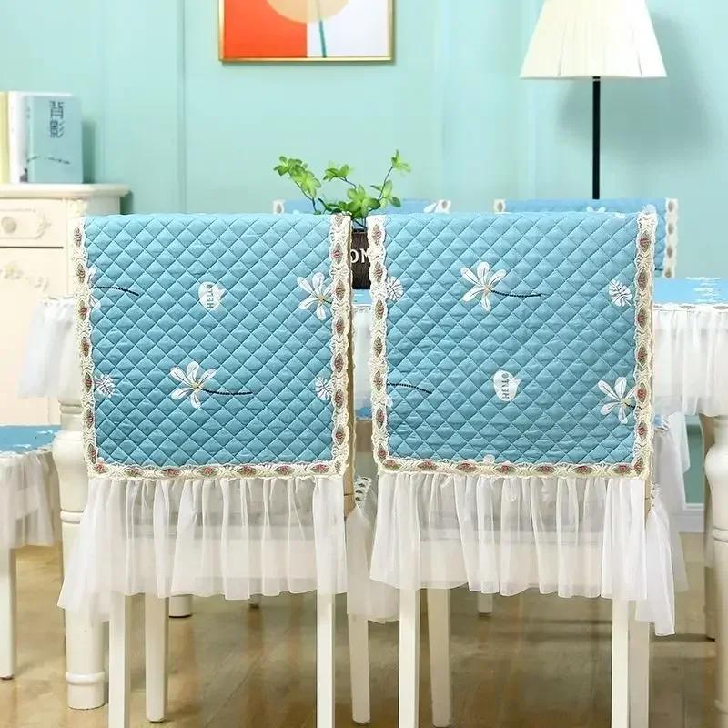 Обеденный стол в европейском стиле, интегрированная тканевая подушка для стула, кружевная кружевная подушка для обеденного стола, противоскользящая подушка для сиденья