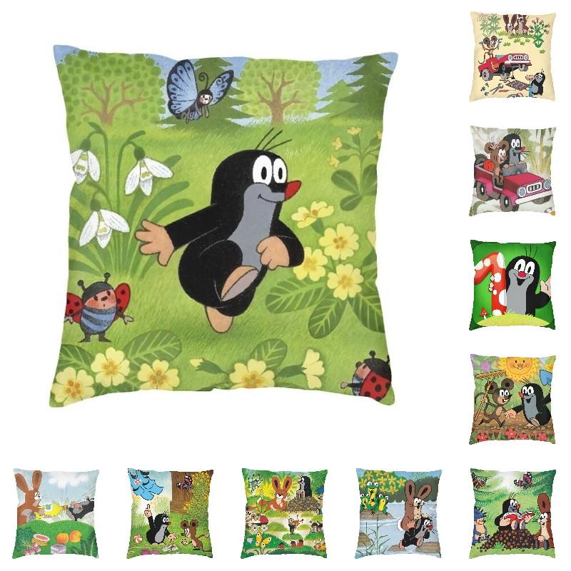 Cute Happy Mole Krtek Nordic Throw Pillow Covers Home Decorative D Printing Custom Cartoon Little Maulwurf Car Cushion Case