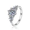 S925 Sterling Silver Jewelry 1 Carat Engagement Ring Moissanite Ring Female Wedding Ring Gift for Girlfriend Exquisite Jewelry Gifts