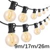 G40 26M String Lights LED Outdoor With Plastic E12 Bulbs For Garden Party Wedding Terrace Patio Camping New Year Christmas Garland Decoration