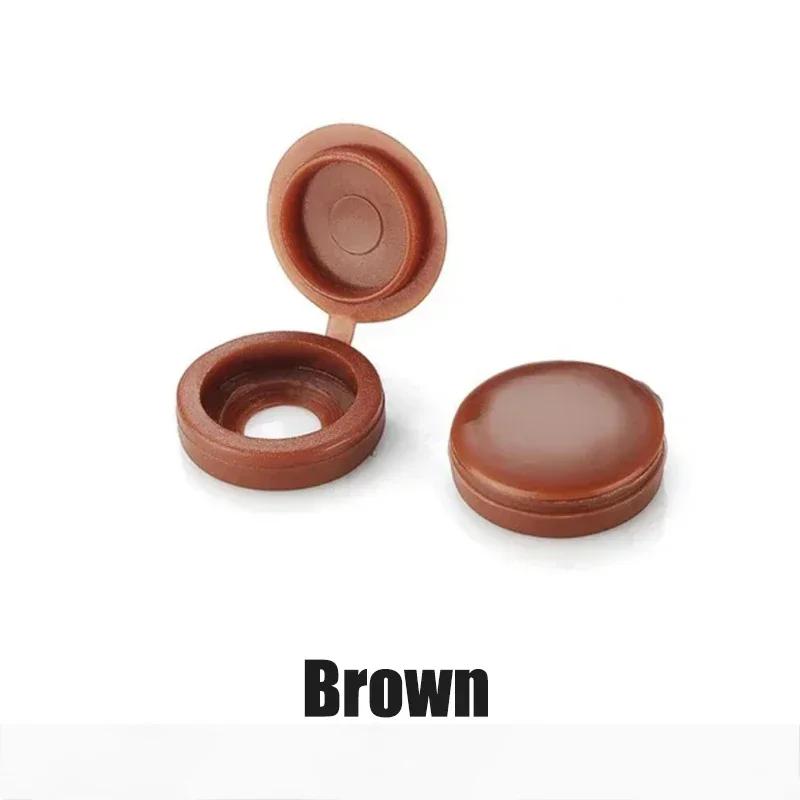 10/100Pcs Hinged Plastic Screw Cap Cover Nut Fold Snap Protective Cap Button Screw Wood Furniture Decorative Nuts Bolts Hardware