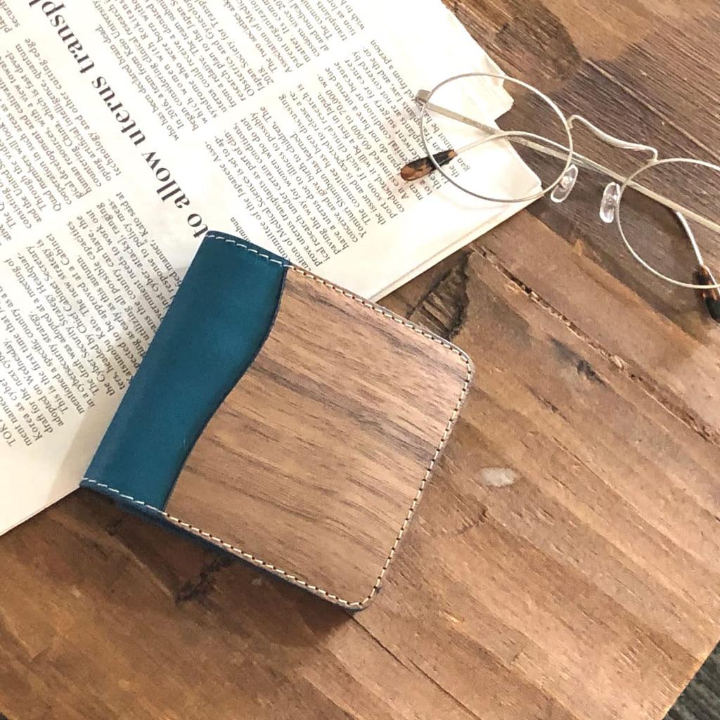 Кошелек REAL Equip, тонкий, компактный, безналичный, натуральная кожа, натуральное дерево, кожа, сделано в Японии [VARCO WOOD] Многофункциональный, складной, мужской