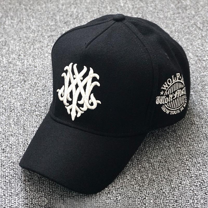 Мужская бейсболка с высоким верхом из шерстяного фетра: Большая голова, подходит для маленького лица, корейский стиль, весна/осень.