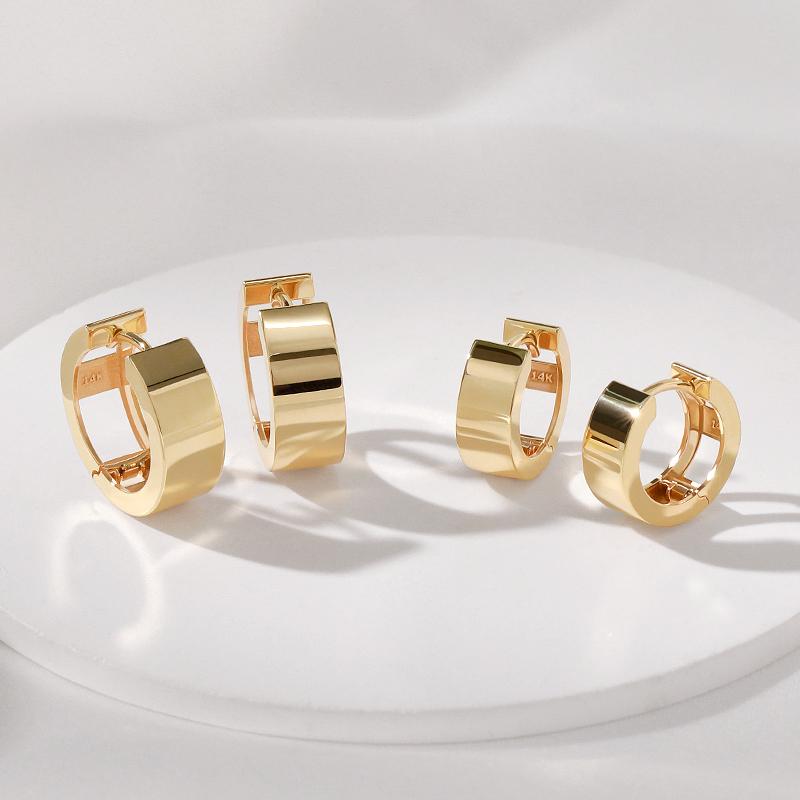 Mcel 14K Solid Bold Ring Earrings