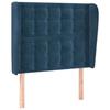 VidaXL Tête de lit avec oreilles Bleu foncé 103x23x118-128 cm Velours3118436