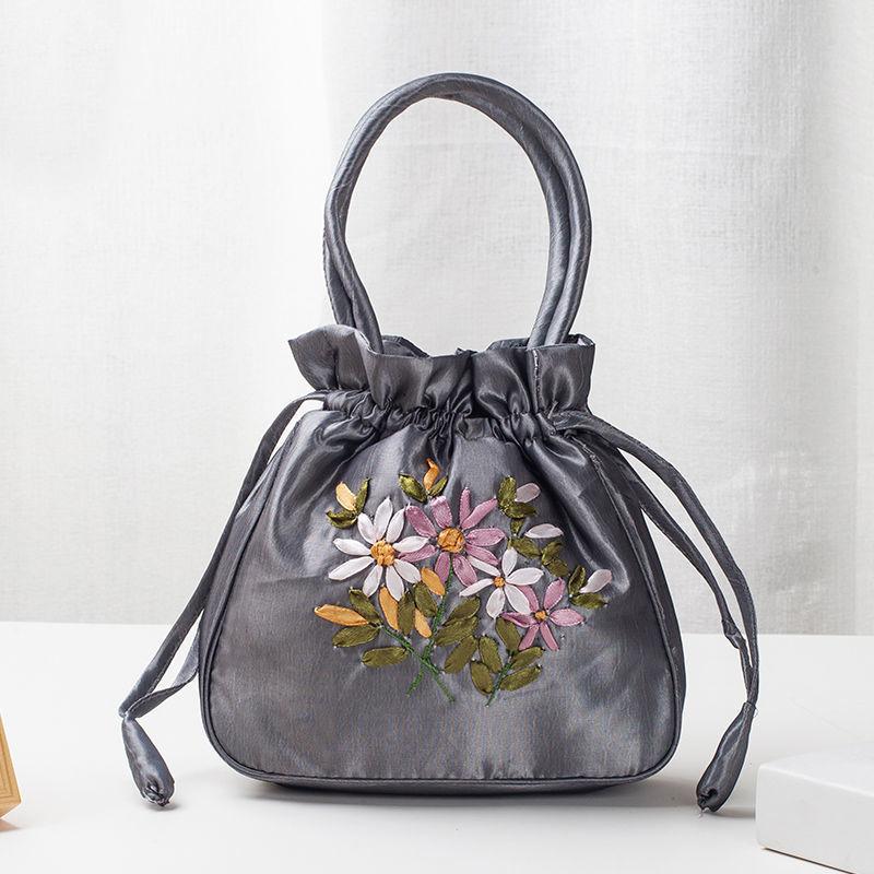 Yogodlns Сумки на завязках с вышивкой в ​​стиле ретро, ​​сумки для хранения, женский кошелек, кошельки, держатель для карт, ведро, сумка на плечо, сумки на запястье