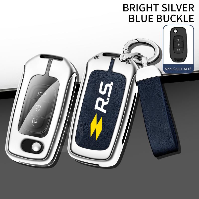 Zinc Alloy Leather Car Key Case Cover for Renault Kadjar Captur Megane Sandero Stepway Logan Clio 5 Arkana Protector Key Shell AA21