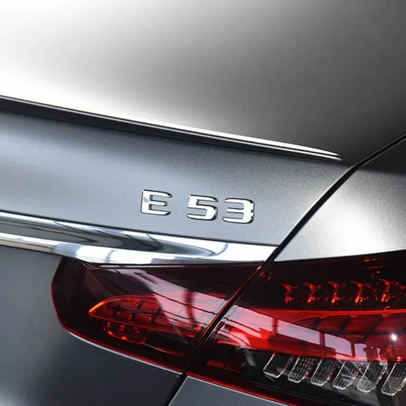 cazvfh1 For Mercedes Benz New 3D ABS Chrome Rear Trunk Badge Decal E43 E53 E63 S Emblem Logo Sticker For Mercedes Benz AMG W211 W212 W21
