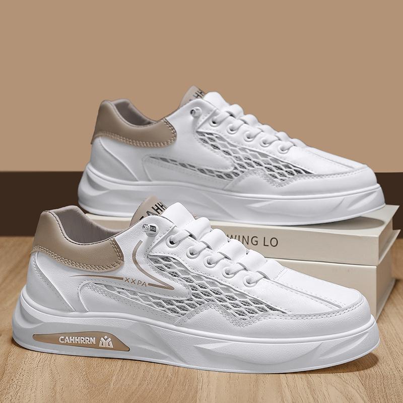 Маленькие белые туфли Мужские Дышащие Спортивные и Повседневные Дизайнерские Кеды на Толстой Подошве для Увеличения Роста Мужская Обувь Модная Обувь