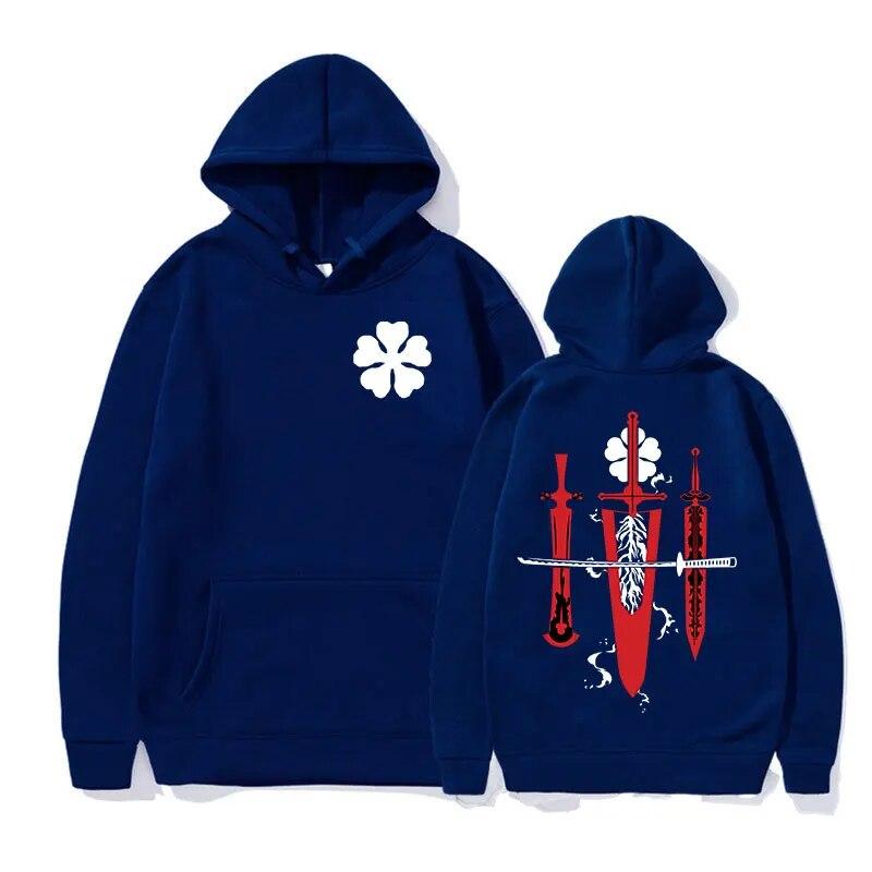 Пуловер с капюшоном в стиле аниме «Черный клевер Asta», винтажные толстовки Харадзюку унисекс, модные толстовки унисекс, большие толстовки Y2K, свободная уличная одежда