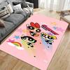 "Cartoon Superhero Girls Pink Carpet with Stars and Rainbow Design" Suitable for use as an anti-slip for living room bedroom sofas