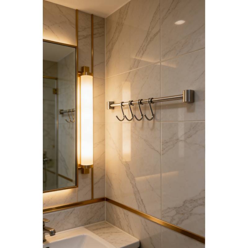 Прочный настенный держатель из нержавеющей стали с двойными крючками для хранения кухонной утвари и посуды