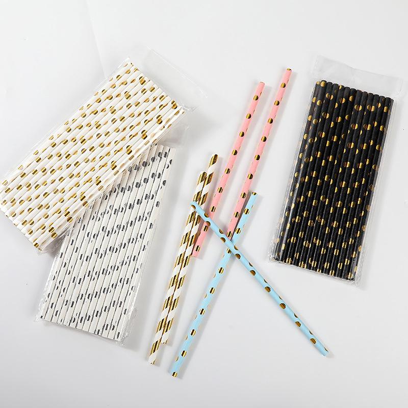 25/50/100 шт. Одноразовые бумажные трубочки для дня рождения, детского душа, разлагаемые трубочки для питья, свадьбы, девичника, вечеринки, столовых приборов