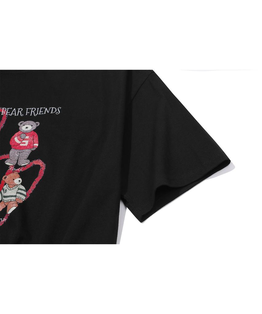 CPGN STUDIO Dtp Bear Friends Short Sleeve T-Shirt Black