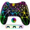 Switch Controller with Cool RGB and Turbo Fire Compatible with and PC Lighting, Wake-Up, 6-Axis Gyro, Vibration, Functions, Switch, Lite, OLED,