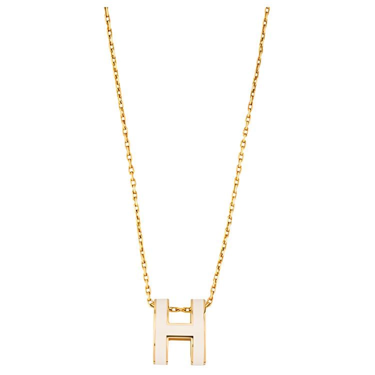 HERMES POP H Titanium Steel Necklaces Women's Gold H147991F-49