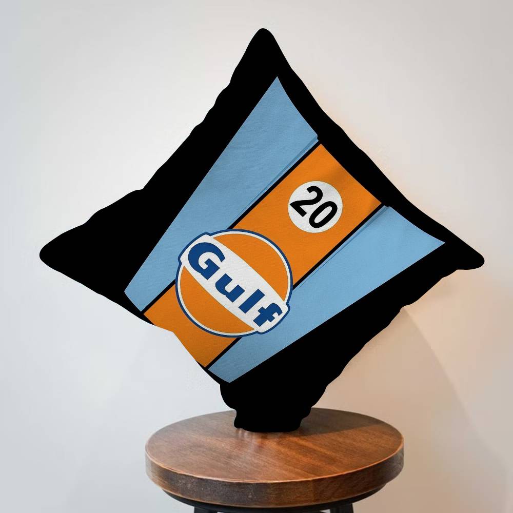 G-Gulf Racing Car Pillow Gift Home Office Decoration Bedroom Sofa Car Cushion Cover Case 45X45