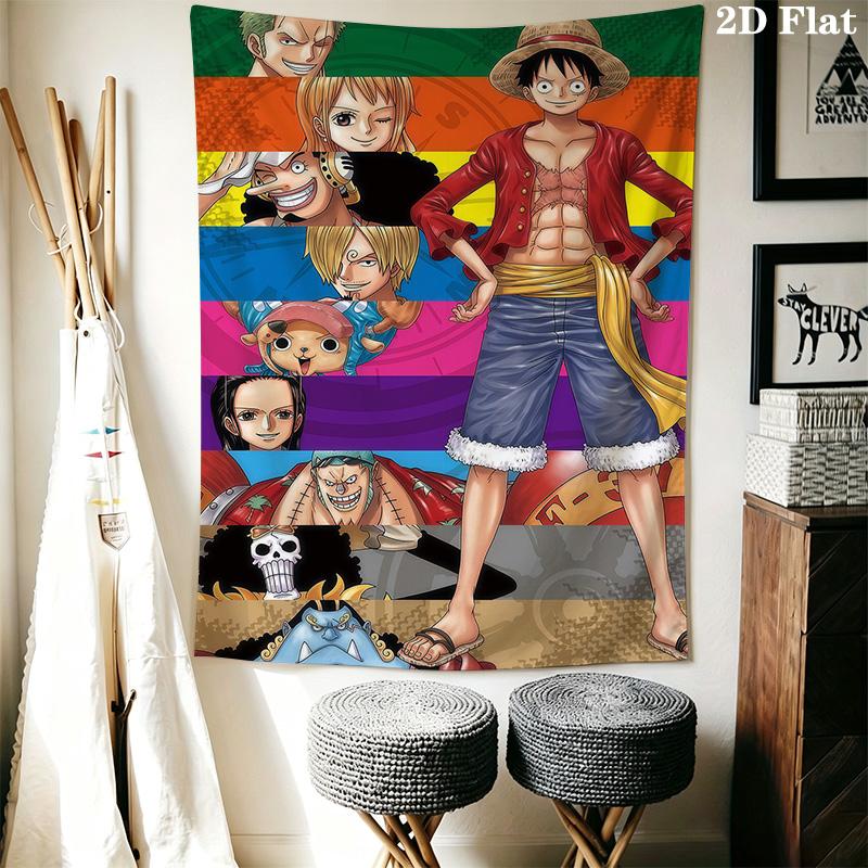 One Piece Straw Hat Pirates Adventure Tapestry Fashion Print Background Cloth Work Of Art Background Wall Hanging Cloth Soft