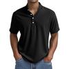 Мужские летние однотонные топы с воротником на пуговицах и коротким рукавом, мужские повседневные свободные модные топы