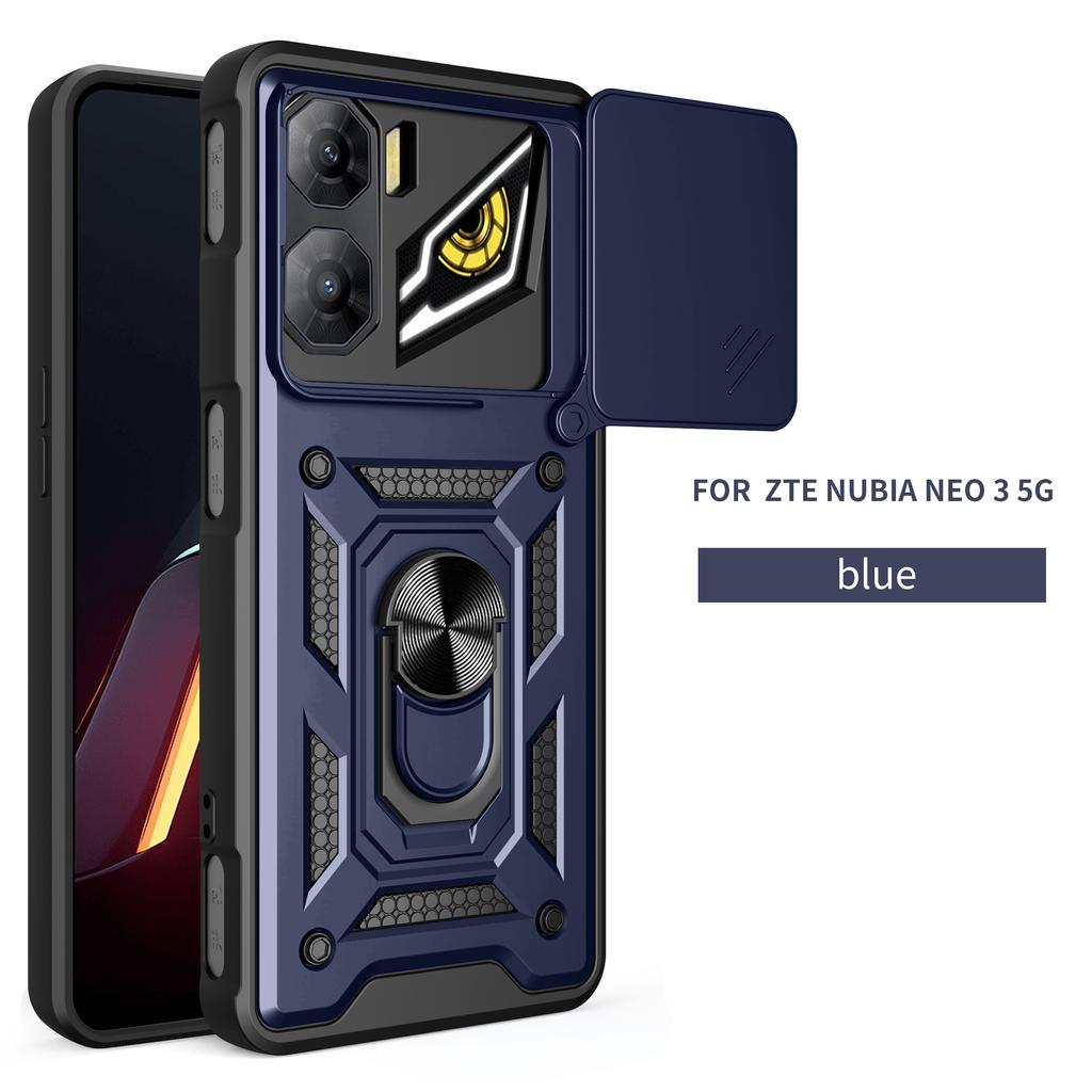 Чехол для ZTE nubia Neo 3 Чехол-крышка для ZTE nubia Neo3 Держатель с магнитным кольцом для nubia Neo3 Бронированный чехол для телефона Защита камеры со сдвижной крышкой Задняя крышка