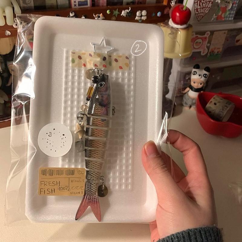 1 шт. Прекрасное украшение Искусственная приманка для рыбы Свимбейт Подвеска-брелок для мобильного телефона для мужчин и женщин Ручная работа Рыба Брелок