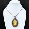 Cameo Lady Craved Face Gemstone Медная проволока Wrap Handmade Pendant Jewelry Gift