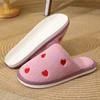 Cotton Slippers for Women, New Indoor Cotton Slippers for Autumn and Winter, Home Fleece Warm Soft-soled Heart-shaped Slippers