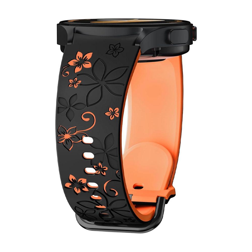 2 шт. Ремешки для Samsung Galaxy Watch 7/5 Pro/4 6 Classic 40 44 мм Гравировка цветок Силиконовый браслет correa Galaxy Watch 7 Ремешки
