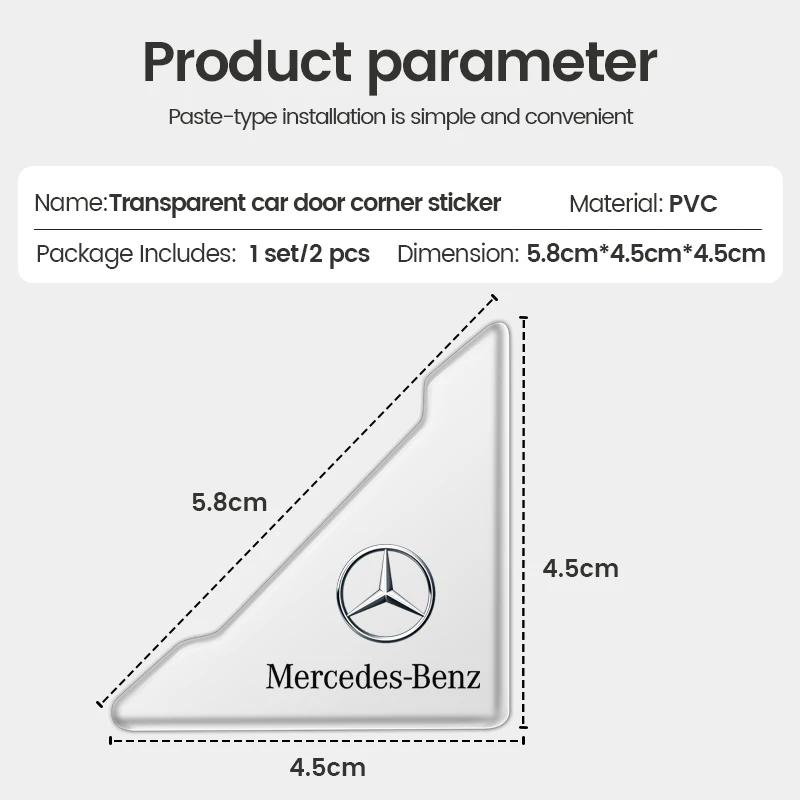 AAVR1 2Pcs Car Door Corner Cover Anti-Scratch Protection Sticker For Mercedes benz A C E class AMG W204 W205 W176 W211 W213 GLA GLC