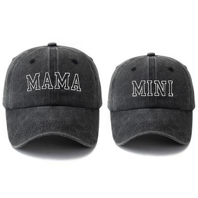 Регулируемые кепки с вышивкой MAMA MINI Кепка из стираного хлопка Бейсболка Модные спортивные козырьки Кепка