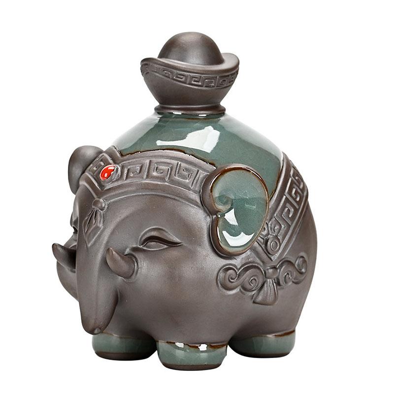 Скульптура «Статуя слона, приносящая удачу», керамика фэн-шуй, статуэтка, приносящая удачу, украшение для дома, украшение для полки автомобиля, офисный декор