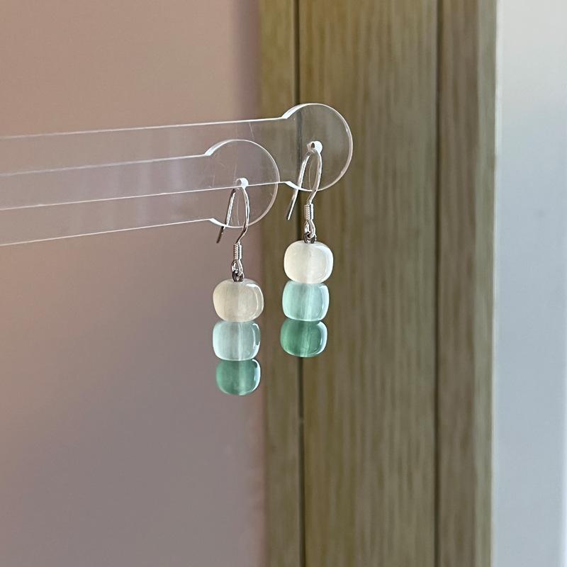 Серьги в винтажном стиле для женщин с серьгами-каплями из имитации натурального нефрита и нежным характером