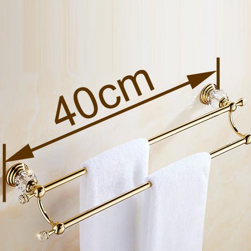 (24",60cm) Double Towel Bar With Crystal Gold Finish/Towel Holder,Towel Rack,Bathroom Accessories . YT-12898-G