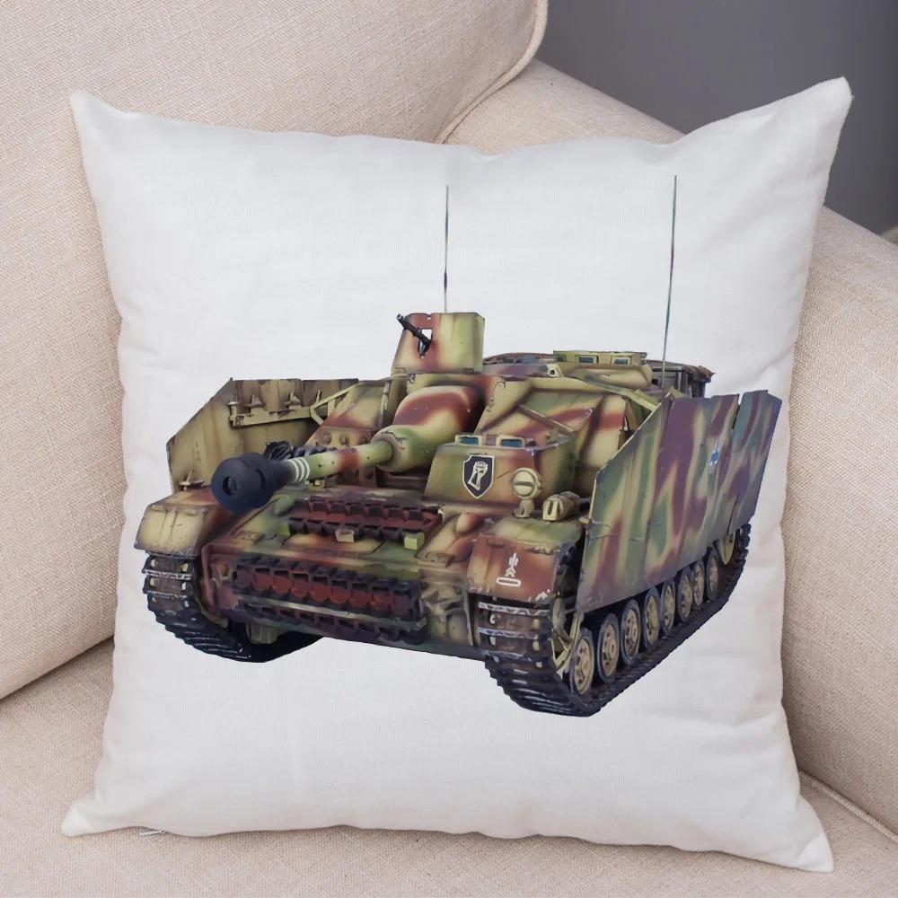 Наволочка с рисунком игрушечного танка для офиса, гостиной, автомобиля, украшения для дома, наволочка